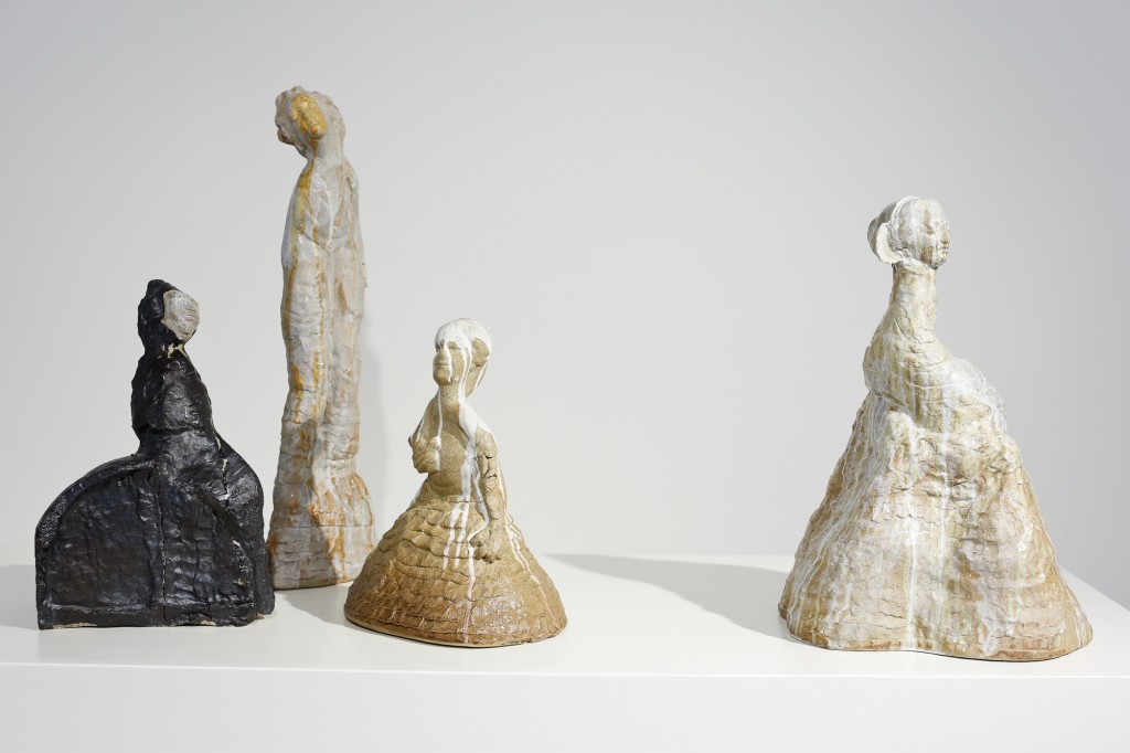 Figurines, sculptures in ceramics, handbuilt glazed stoneware, 2012
