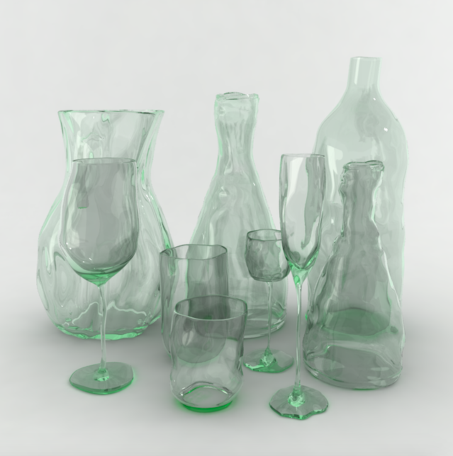 Ambrosia's green glass set