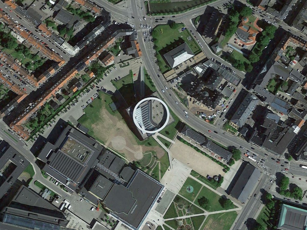 Aros Aarhus Art Museum. Aerial image.