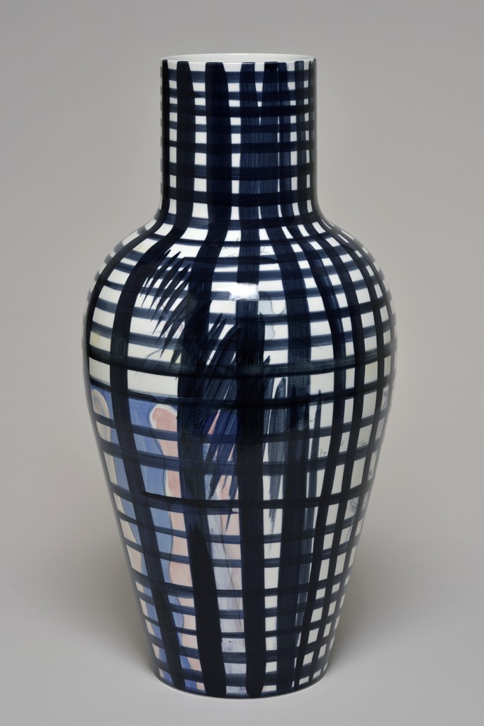 Fabrice Hyber: Silhouette (2015). Unique piece, porcelain. Height 61 cm, diameter 30 cm. Sèvres – Cité de la Céramique at BRAFA 2016.
