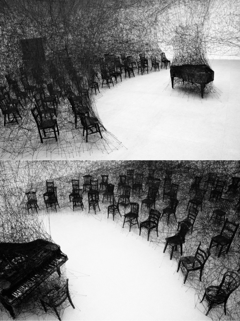 Chiharu Shiota: In Silence (2008). Centre PasquArt, Bienne, Switzerland.