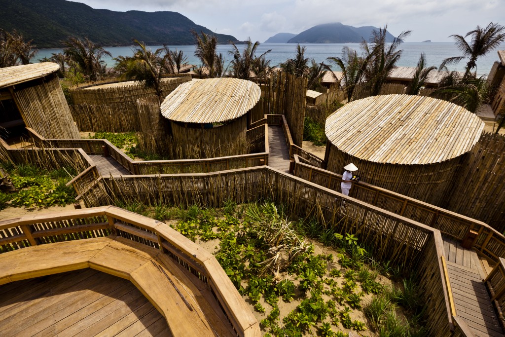 The spa at Six Senses Con Dao, with the sea expanding beyond.