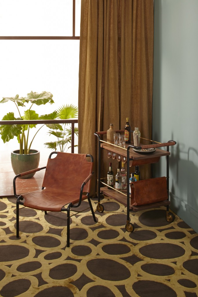 Lounge Chair and Bar Cart, "Valet" collection by David Rockwell for Stellar Works (image courtesy Stellar Works)