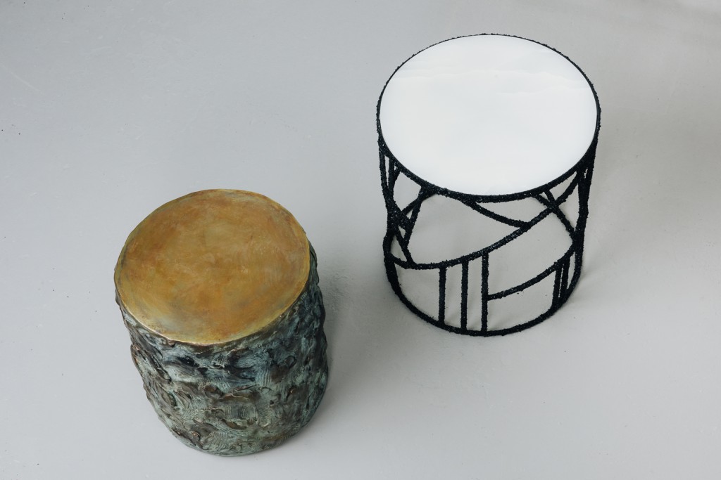 Solid Bronze Sculpted Drum with Patina