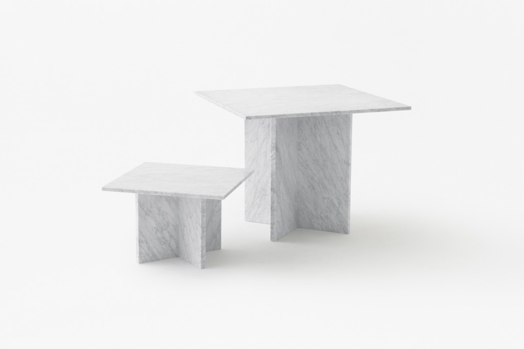 "Split" tables by Nendo for Marsotto (Photo by Akihiro Yoshida)