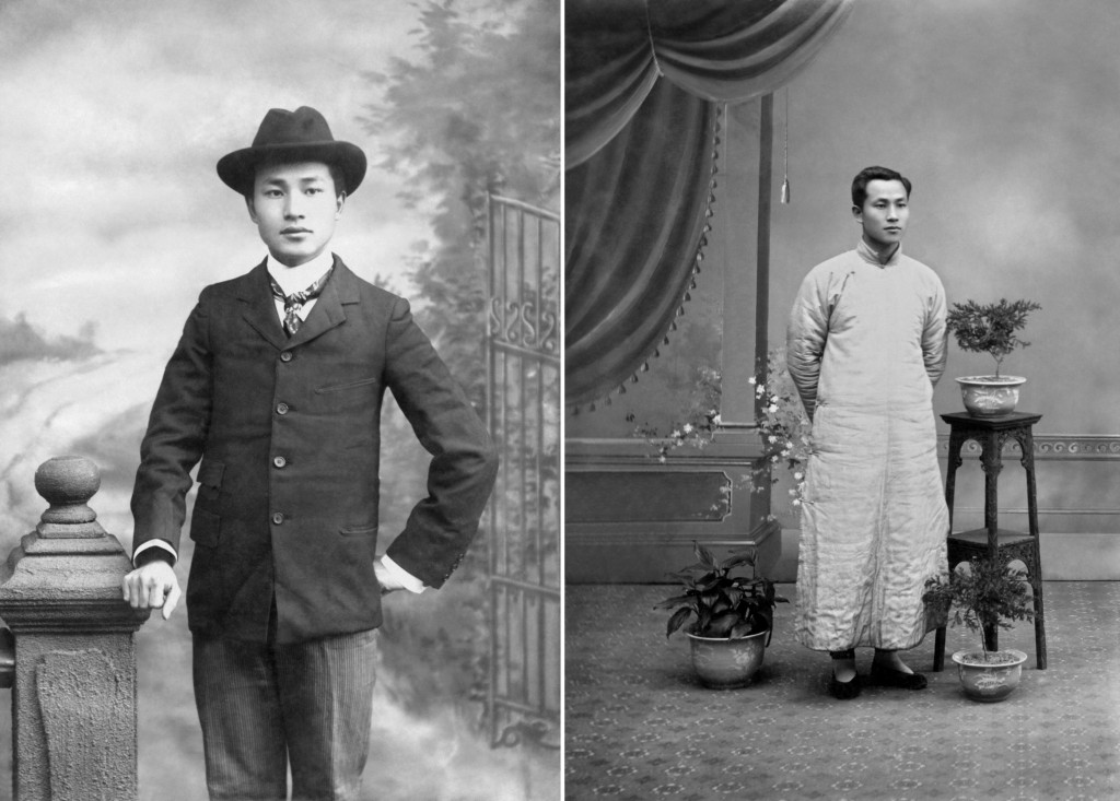 Tong Bingxue, A Sixty-Two-Year Photo-Biography of Ye Jinglu - 1909 (left) & 1912 (right); Discovered by Tong Bingxue, 1907–68 (detail). © Tong Bingxue