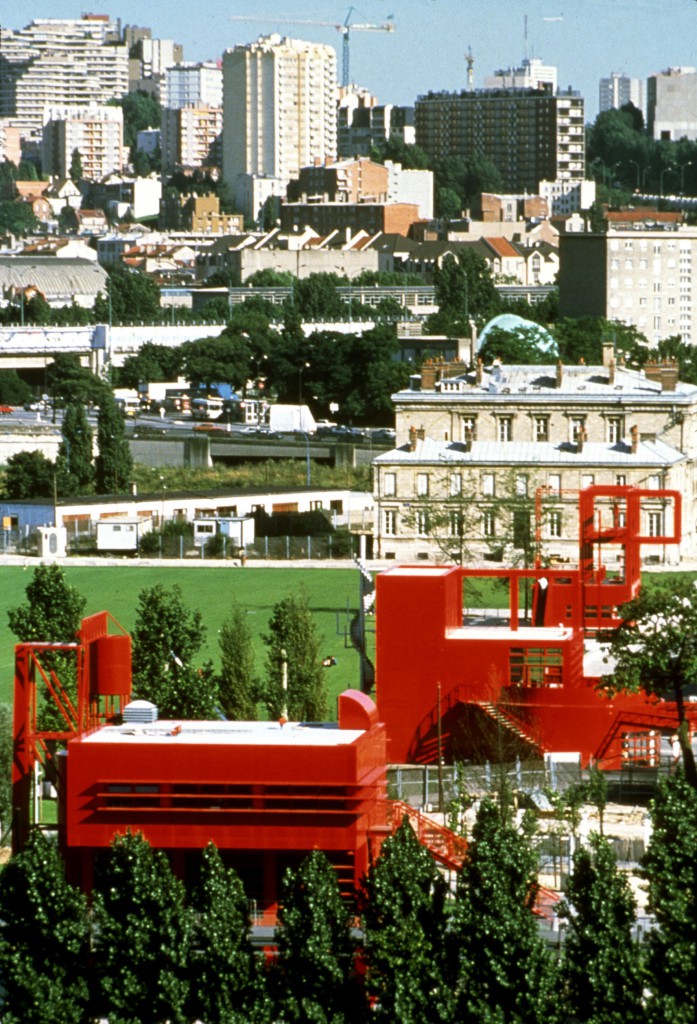 View of folies, Parc de la Villette, Paris, France, 1982-87, =Photo: François-Xavier Bouchart