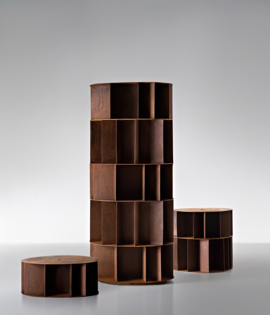Existence bookcases (corten steel) for De Castelli, 2010 - Photo © aMDL