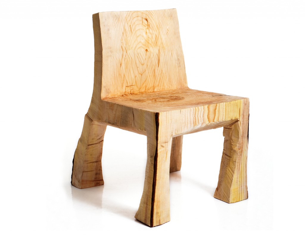 Chain saw chair - made of a solid piece of wood (Limited Edition), 2009