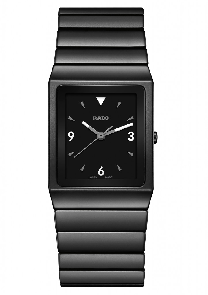 One of the new squared model Ceramica watch by Grcic for Rado