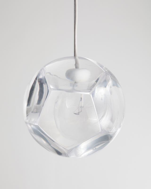 Christian Wassmann (CH-US), Dodecahedron, glass with silver bulb cup, unique piece cm 30Ø, 2016. ©Christian Wassmann