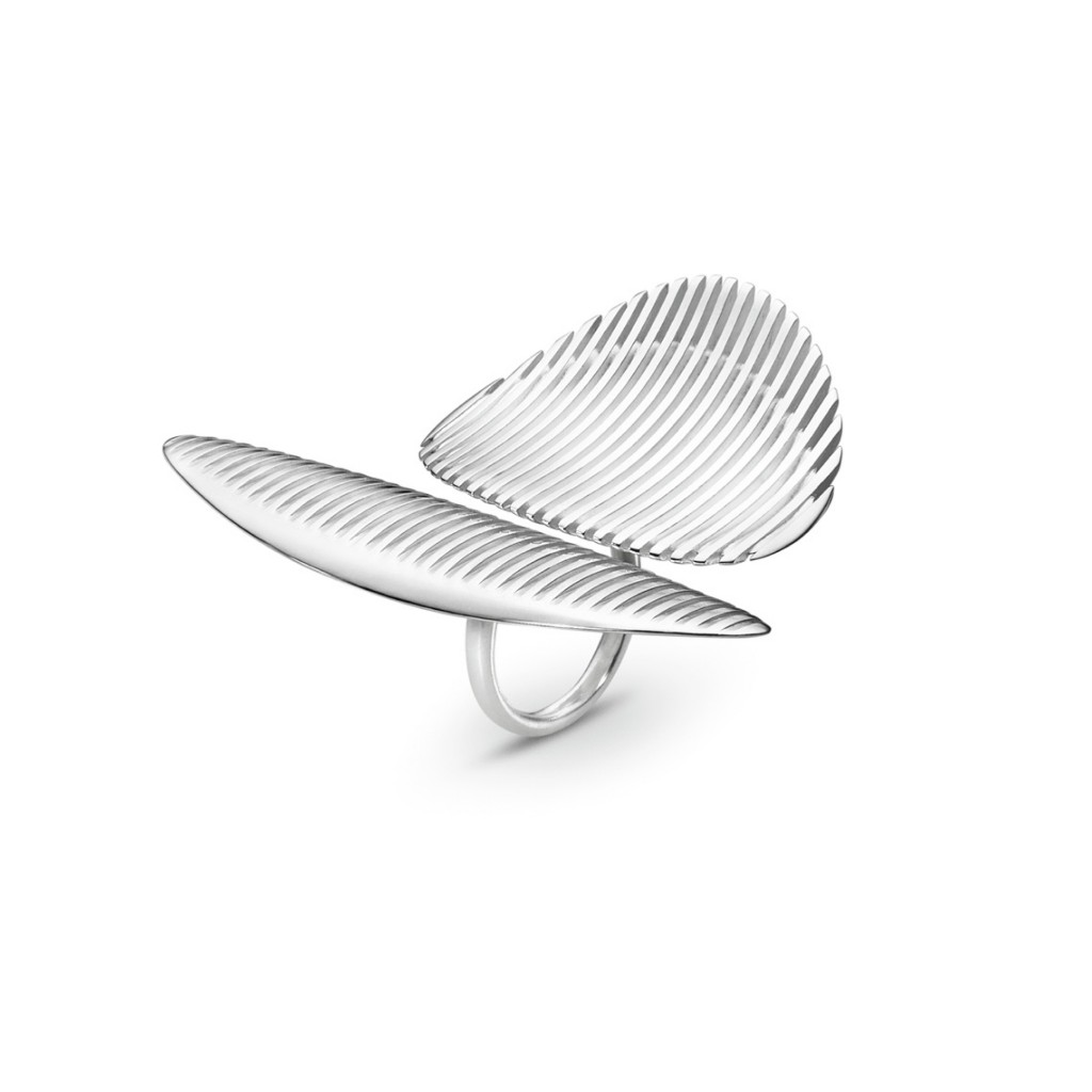 Lamellae Twin Ring in sterling silver