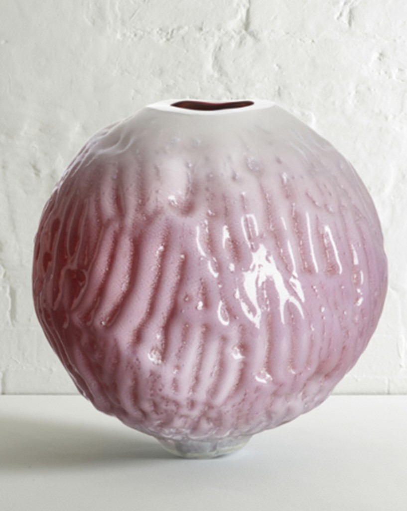 Textured Moon Jar by Edmond Byrne, whose work resonates with qualities of an ancient past. Photo: Anne Purkiss