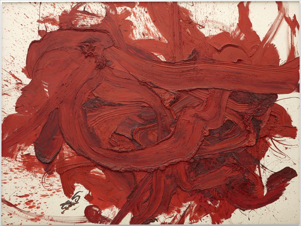 Suiju (1985) by Kazuo Shiraga, oil paint on canvas 194 x 259 cm