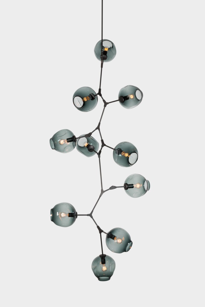 Branching Bubble in oil-rubbed bronze with grey globes. Photo: Lauren Coleman.