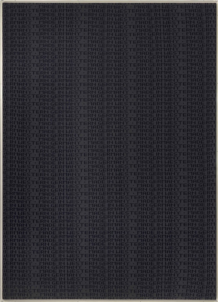 Untitled (Made in Western Germany), 1987 knitted wool 98 3/8 x 70 7/8 in. (250 x 180 cm.) 100 x 72 1/4 x 2 5/8 in. (254 x 183.5 x 6.6 cm.) perspex case