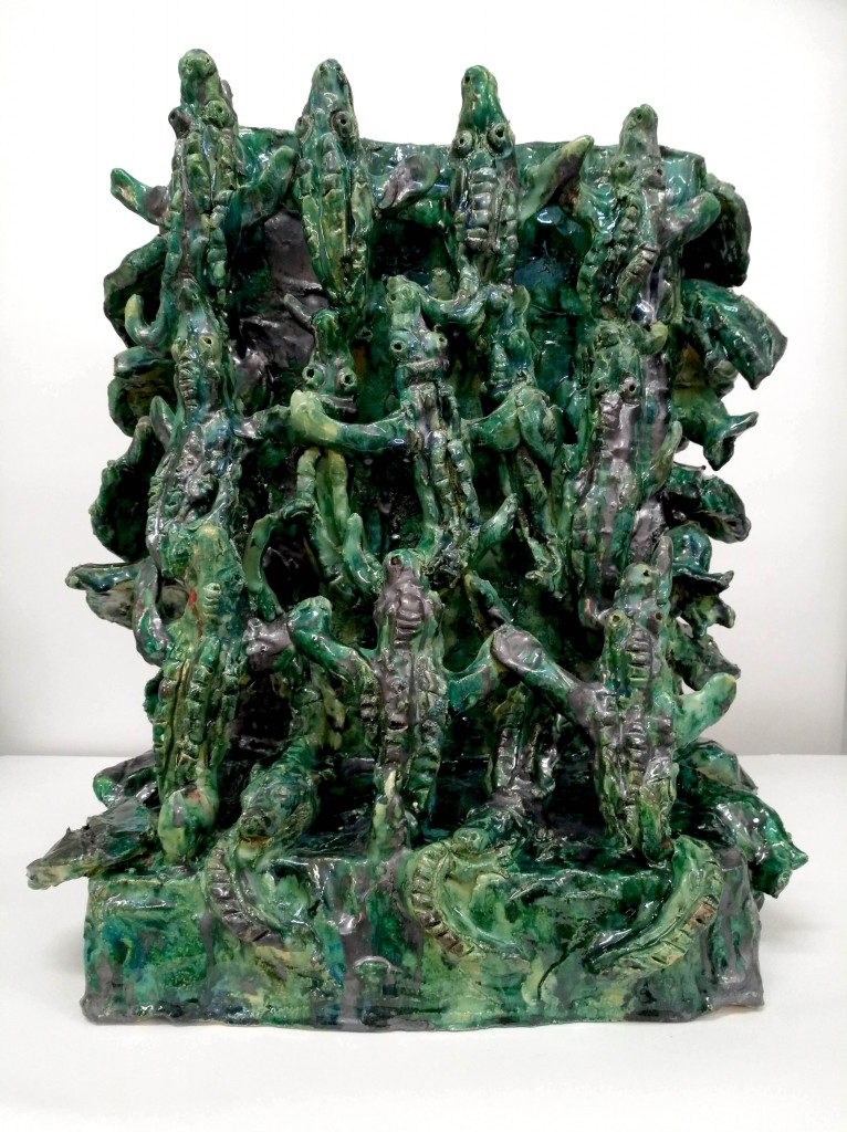 Bela Silva, Crocodile Bites, sculpture, glazed stoneware, unique piece, 2016, courtesy of Spazio Nobile