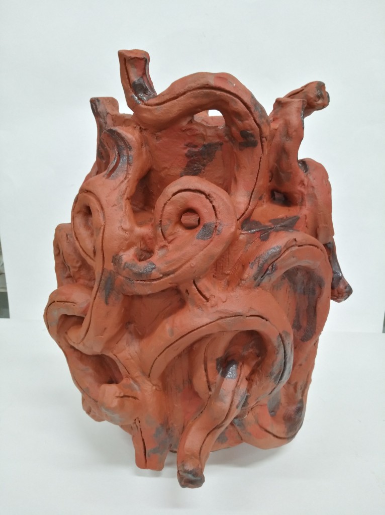 Bela Silva, Vase Sienna, 2017, stoneware with clay slips, courtesy of Spazio Nobile