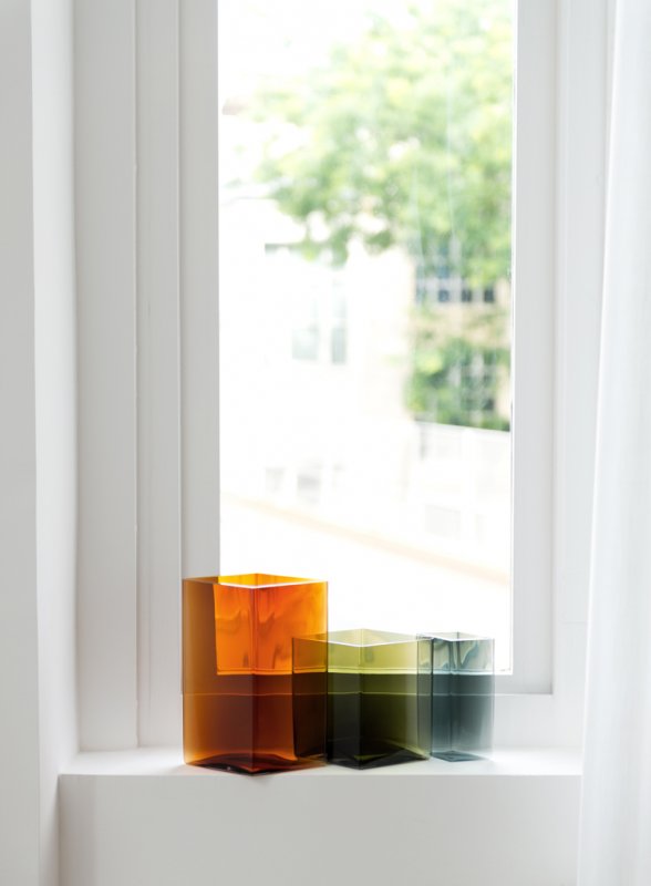 Part of Ruutu, an Iittala collection of 10 vases made in five sizes and seven colours Image by Studio Bouroullec