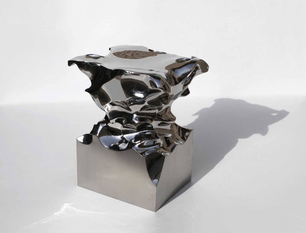 Shi Jianmin, Accordion, stool in stainless steel, 2008